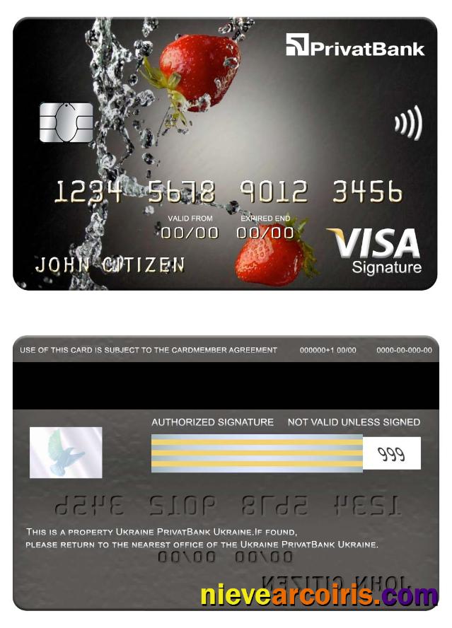 Ukraine PrivatBank visa signature card